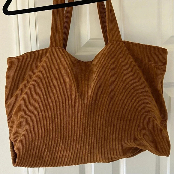 EUC Hirsch + Timber Brown Corduroy Zip-up Tote Bag - Picture 3 of 9